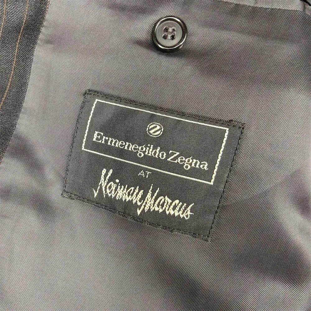 Ermenegildo Zegna Blazer Mens IT 54 Gray Wool Pinstripe Trofeo Suit Jacket